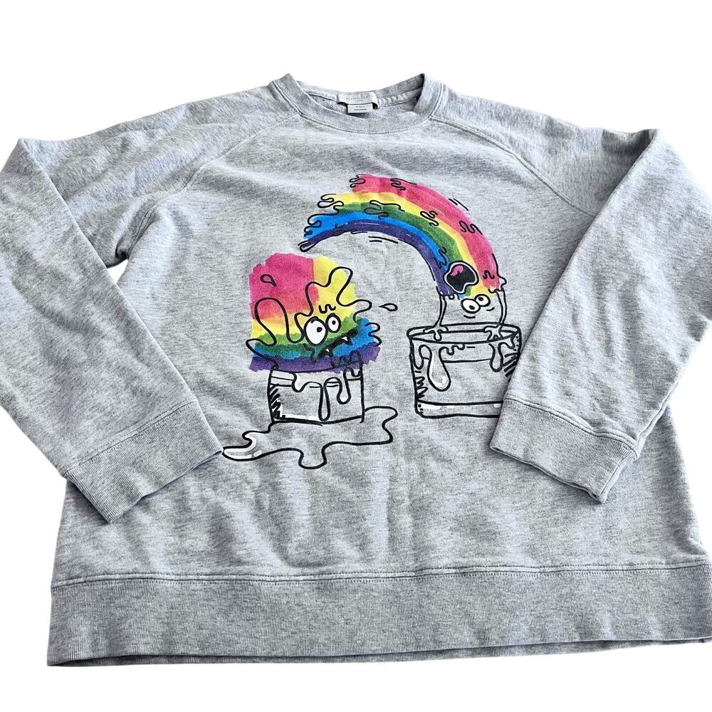 Stella McCartney Boys Gray Graphic Sweatshirt Size 14 Designer Kids Pullover